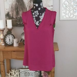 Banana Republic Sleeveless Blouse Top Size XS Raspberry / Magenta
